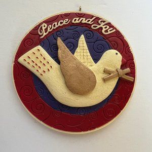 Vintage Hickory Farms 1997 Peace & Joy Dove Christmas Ornament